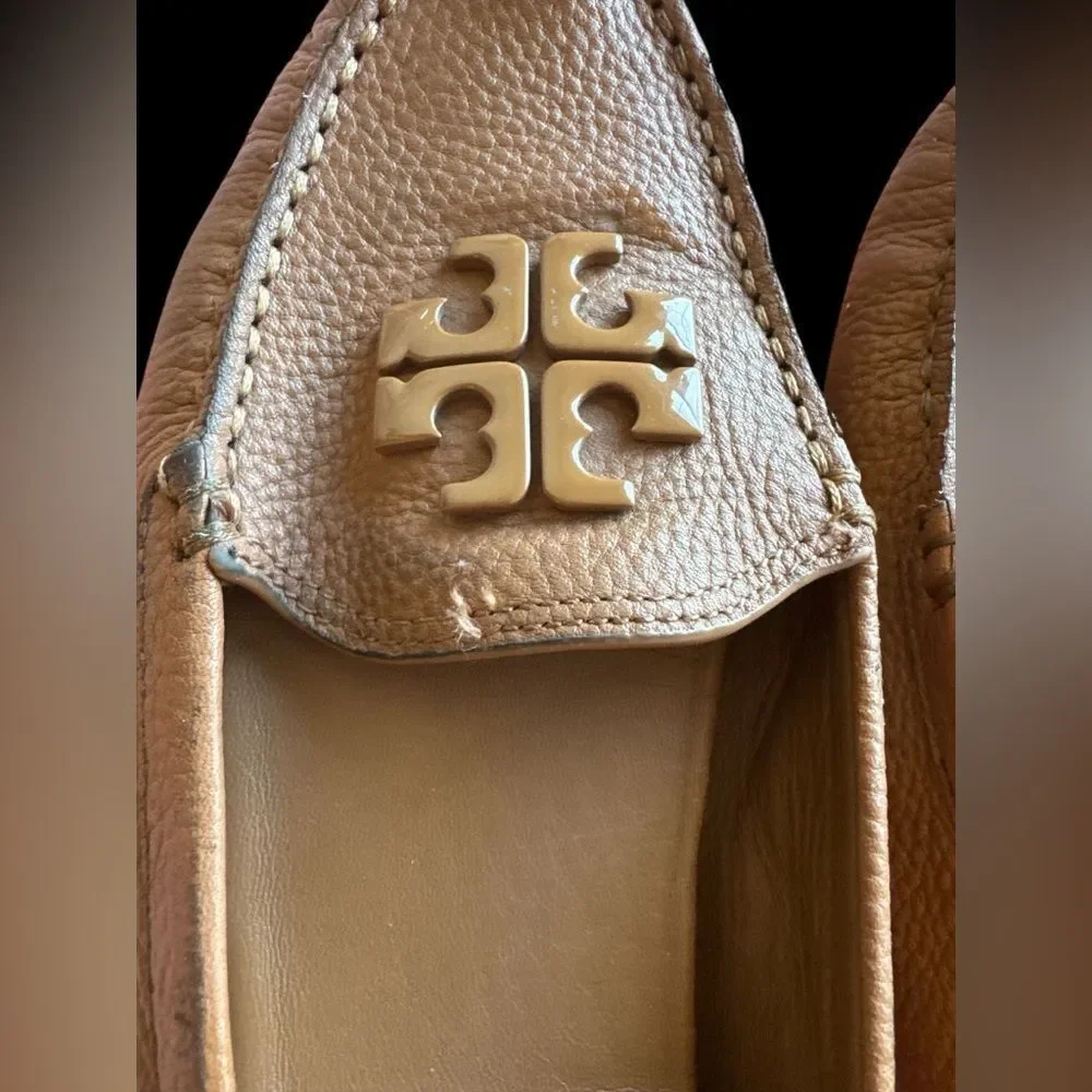 Tory Burch Leather Loafers with Logo Emblem